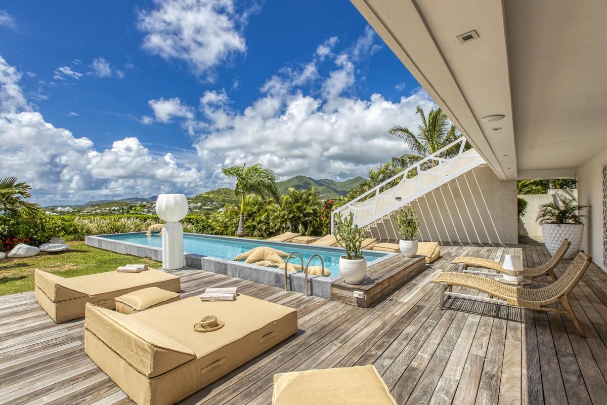 3 Villa à louer piscine vue mer Cul de Sac Saint Martin_terrasse